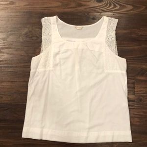 JCREW white top with eyelet detail